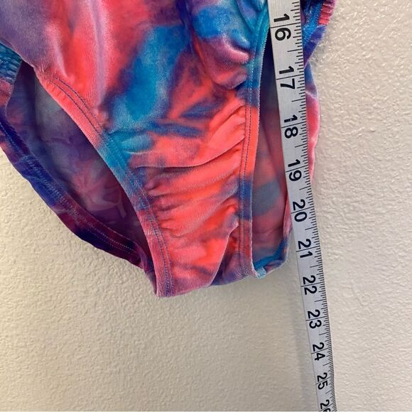 GK elite gymnastics velvet pink blue tie-dye sleeveless AS adult small - Picture 5 of 8